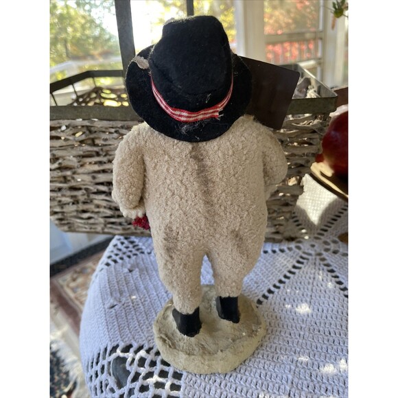 Vintage Rustic Snowman Figurine Distressed Aged Country Farm House - Picture 6 of 8